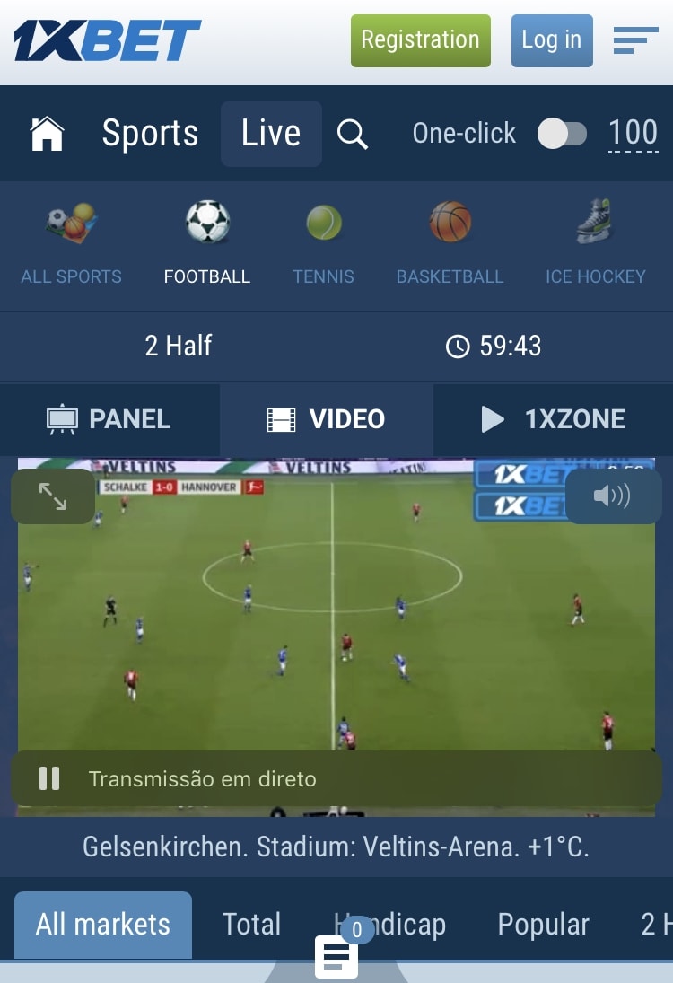 1xBet Live Mobile Application